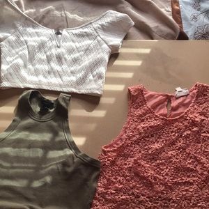 Three crop tops